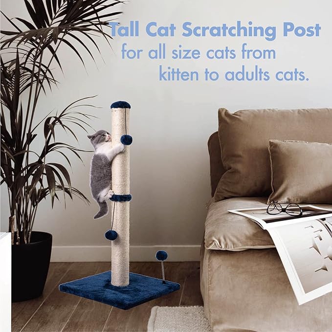 MECOOL 34“ Tall Cat Scratching Post Premium Basics Kitten Scratcher Sisal - Image 3