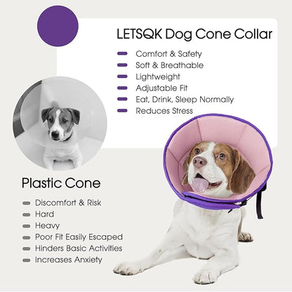 Dog Cone for Large Dogs After Surgery, Adjustable Soft Recovery Cone Collar for - Image 7