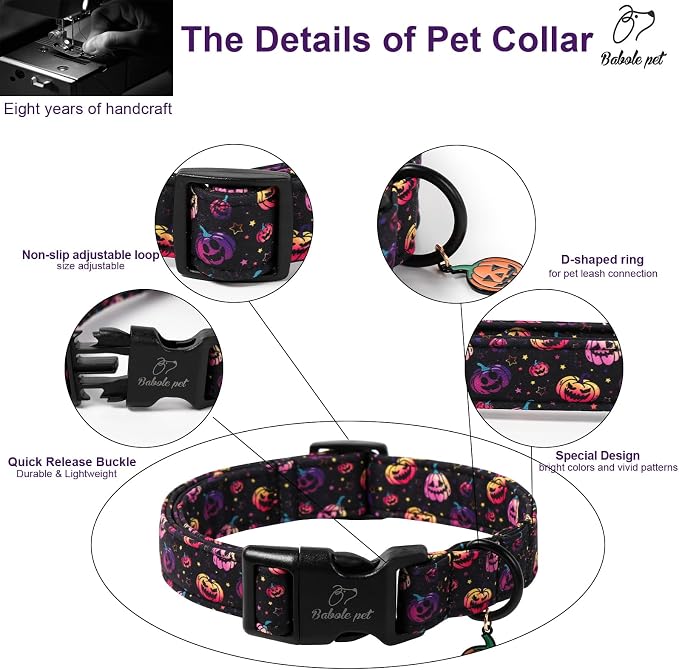 Halloween Dog Collar Spooky Fun Pumpkin Puppy Collar - Image 3