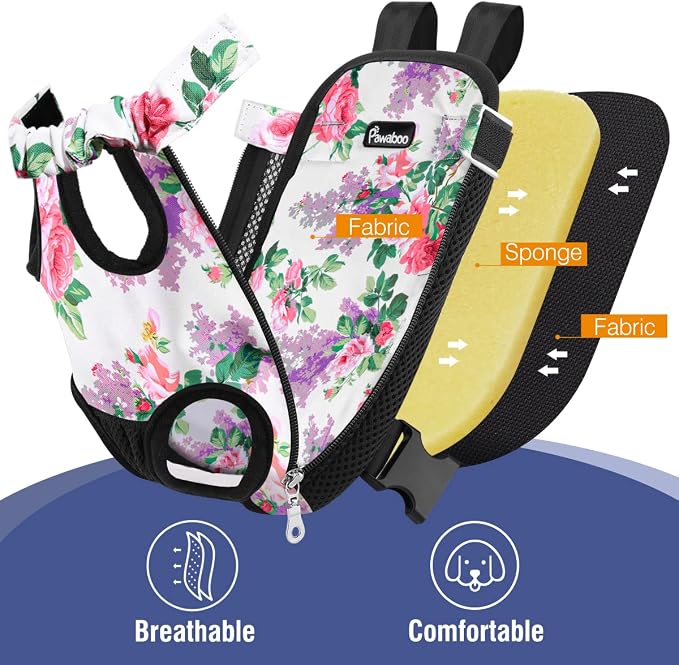Pawaboo Adjustable Dog Carrier Purses, Pet Front Cat Travel Bag Dog Carrier - Image 5