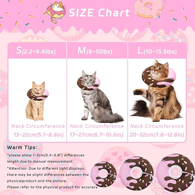 Cat Cone Collar Soft, Adjustable Cat Recovery Collar Kitten Cones to Stop - Image 2