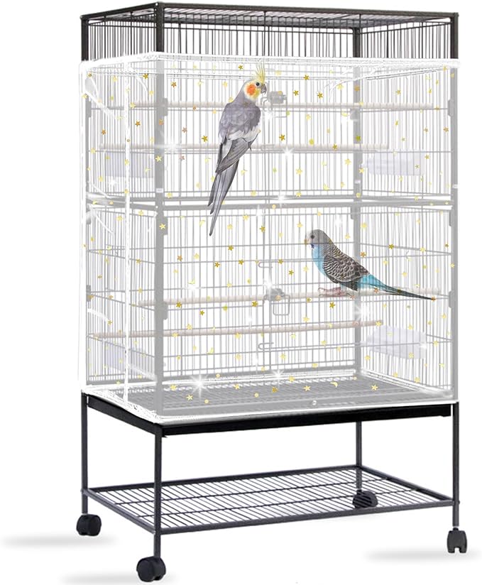 Daoeny Bird Cage Seed Catcher, Large Bird Cage Cover, Adjustable Soft Airy by Daoeny