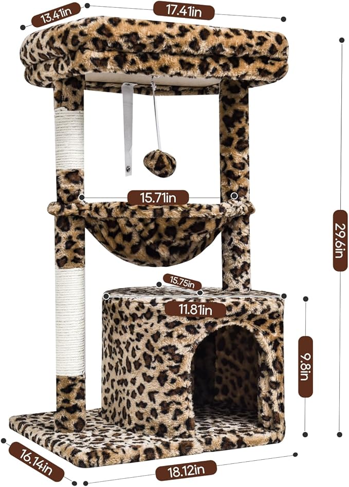 SYANDLVY Small Leopard Print Cat Tree - Image 3