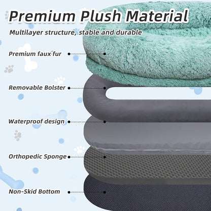 Human Dog Bed, Washable Faux Fur Pet Bed - Image 4