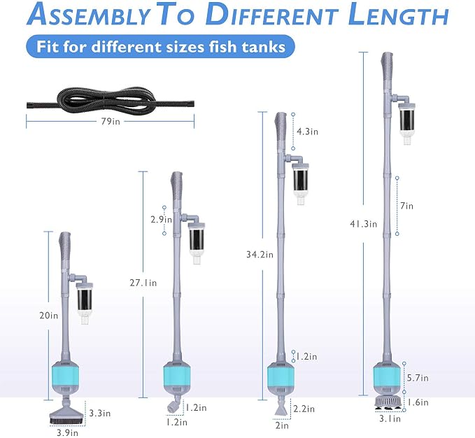 hygger 360GPH Electric Aquarium Gravel Cleaner, 5 in 1 Automatic Fish Tank - Image 6