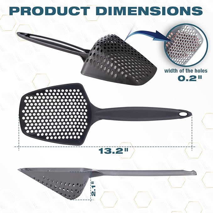 Set of 2 Cat Litter Scoop with Small Holes, Deep Sifting Shovel - Image 4