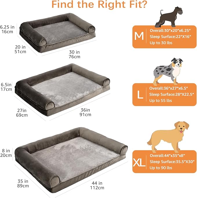 Amazon Basics Dog Bed with Cooling Gel Memory Foam, Pressure-Relief Support - Image 2