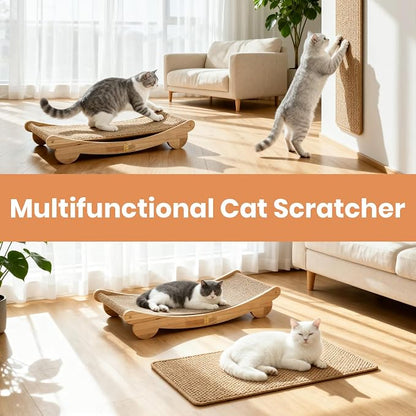 Ordora Cat Scratcher & Mat Set: 31.5" Extra Large Cat Scratch Pad&Bed – Cat - Image 4