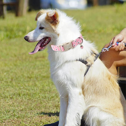 Spring Dog Collar, UP URARA PUP Strawberry Collars in Pink Checkered Adjustable - Image 6