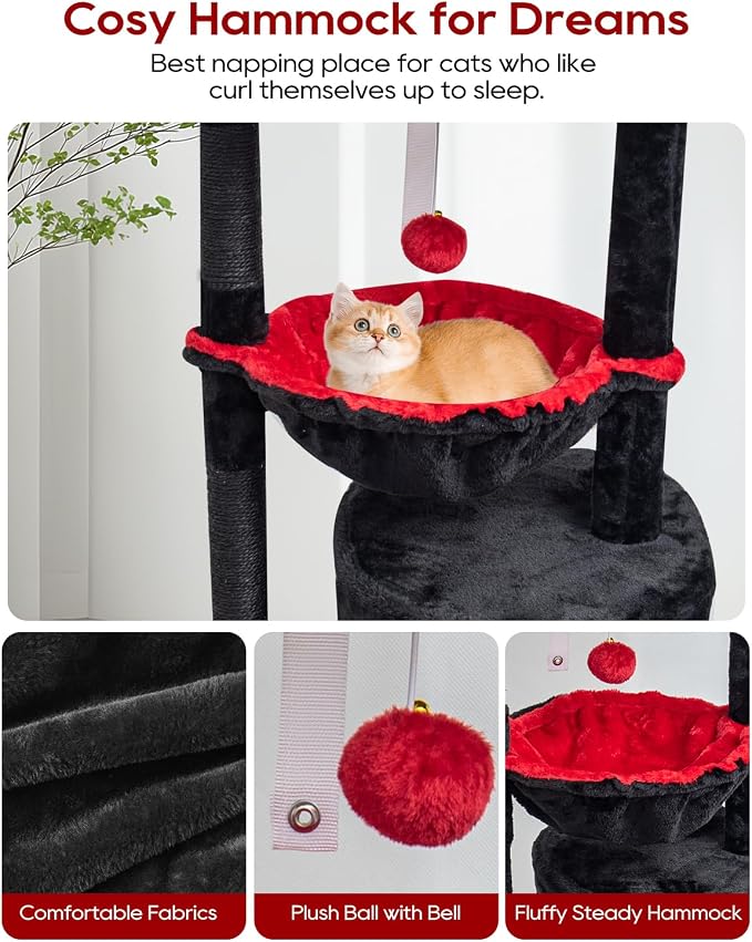 SYANDLVY Gothic Cat Tree with Coffin Bed - Image 3