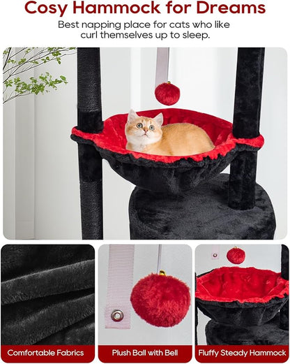 SYANDLVY Gothic Cat Tree with Coffin Bed - Image 3