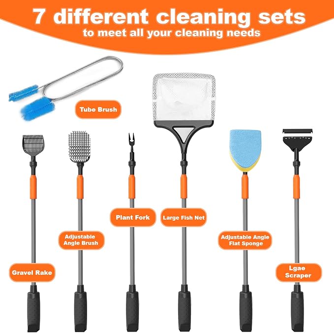 SEAOURA 7-in-1 Aquarium Cleaning Tool, Fish Tank Cleaner - Image 2