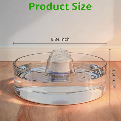 Glass Cat and Dog Water Fountain 90oz/2.7L, Automatic Pet Water Dispenser - Image 3