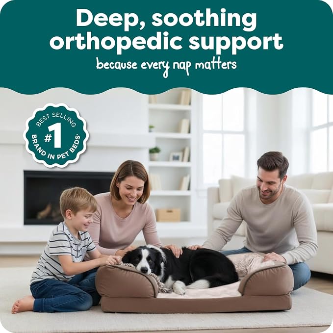 Furhaven Orthopedic Dog Bed for Large/Medium Dogs w/ Removable Bolsters & - Image 2