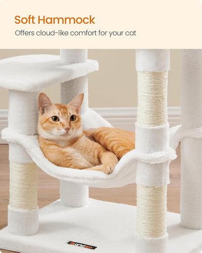 Feandrea Cat Tree, 44.1-Inch Cat Tower, Plush Multi-Level Condo - Image 4