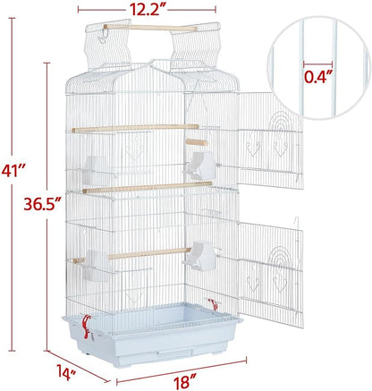 Yaheetech 41'' Open Top Medium Size Quaker Parrot Bird Cage Cockatiel Indian - Image 3
