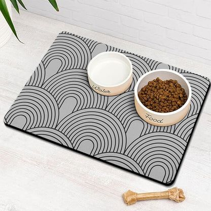 Dog Food Mats for Floors Absorbent, Pet Cat Food Mat by Ayiashiab