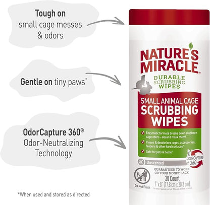 Nature’s Miracle Small Animal Cage Scrubbing Wipes 30Ct - Image 6