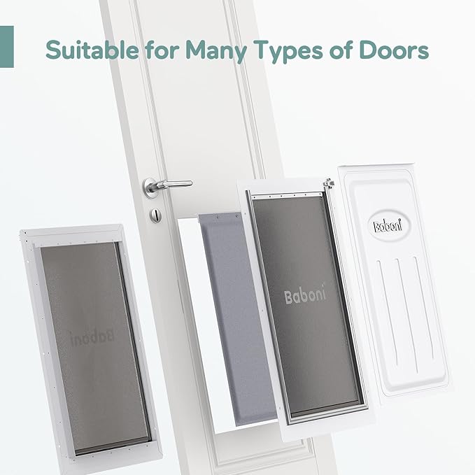 Baboni 3-Flaps Pet Door for Interior and Exterior Doors, Steel Frame and - Image 2