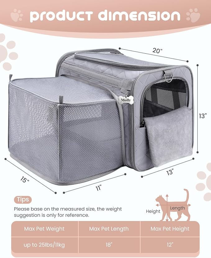 MIDOG Cat Carrier Soft for Small to Medium-Sized Cats, TSA Airline Approved - Image 8