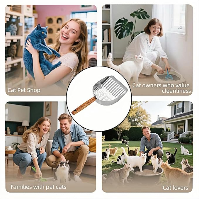 Premium Stainless Steel Cat Litter Scoop-Triple Guard Walls&Non-Stick Design - Image 5