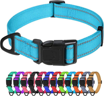 TagME Dog Collars, Adjustable Reflective Nylon Pet Collar by TagME