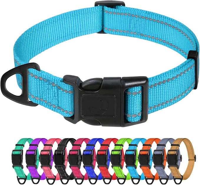 TagME Samll Dog Collars, Adjustable Reflective Nylon Pet Collar by TagME
