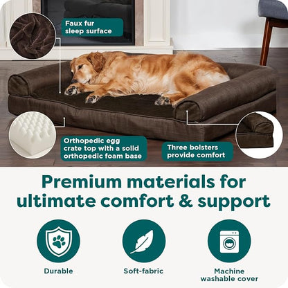 Furhaven Orthopedic Dog Bed for Large Dogs w/ Removable Bolsters & Washable - Image 5