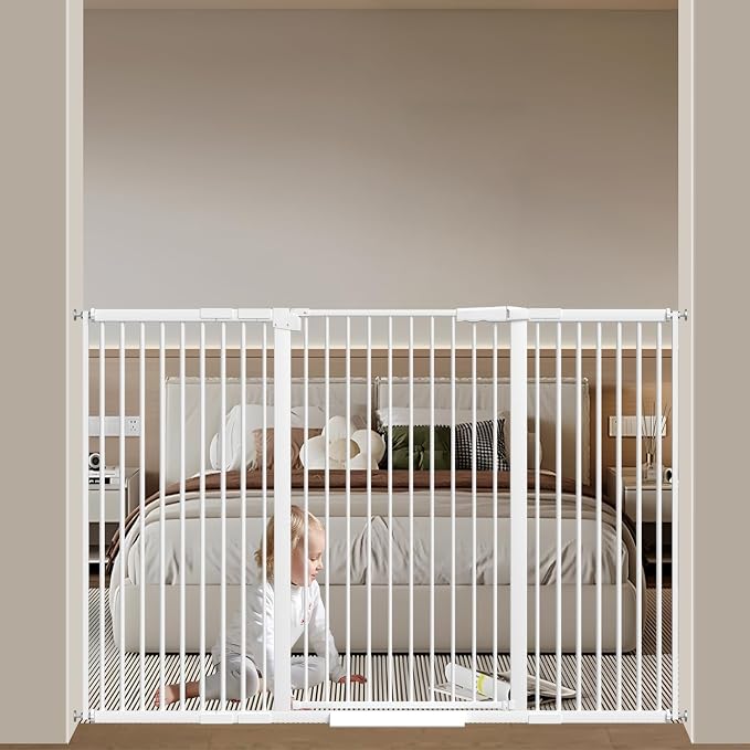 40.55" Tall, 53.74-61.61 Inch Wide, 1.37" Ultra Narrow Spacing Dog Pet Baby by AiWMGL