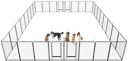 Dog Playpen Outdoor Extra Wide 32 Piece Panels Heavy Duty Dog Fence 50" Height by Committedtobetterpetlife