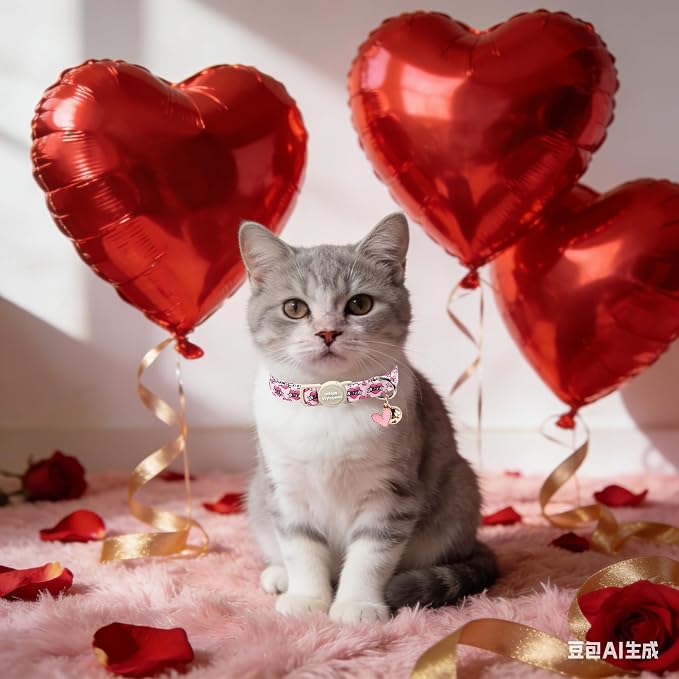 Unique Style Paws Pink Kitten Collars, Cute Valentine Cats Collar - Image 6