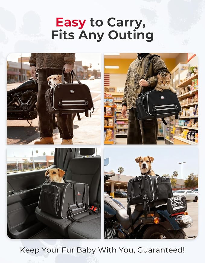 KEMIMOTO Motorcycle Dog Carrier Expandable, Airline Approved Pet Carrier - Image 7