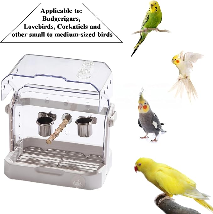 Bird Travel Cage, 10×6.7×8.3 Inches Waterproof & Sturdy Pet Carrier - Image 4