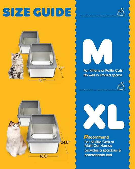 2-Pack Stainless Steel Cat Litter Box - Image 2