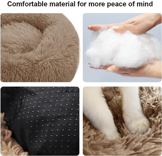 Dog Bed for Small Medium Large Dogs, 27 inch Calming Dogs Bed, Washable-Round - Image 2