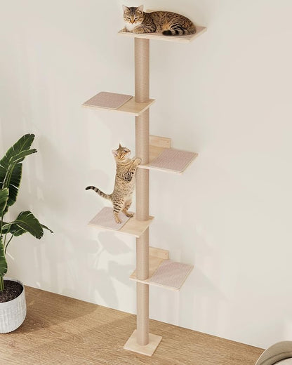 80inch Tall Cat Tree Wall Mount, 15.8in Top Perch Bed - Image 7