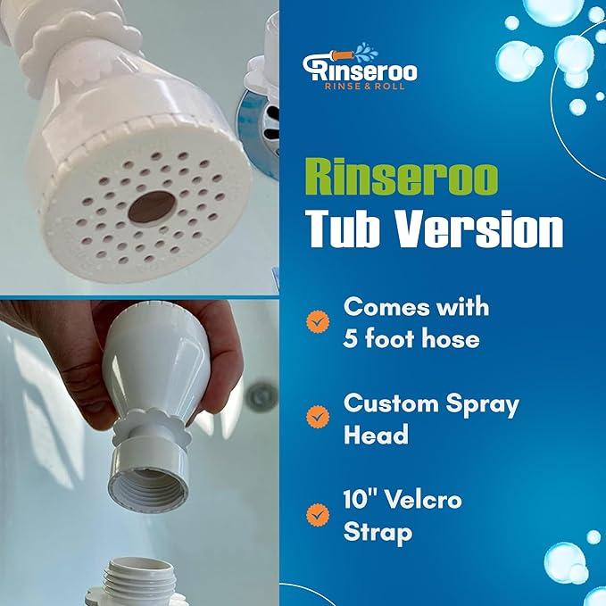 Rinseroo Slip-On Bathtub Faucet Sprayer Attachment. Ultra-Flex Dog Shower - Image 6
