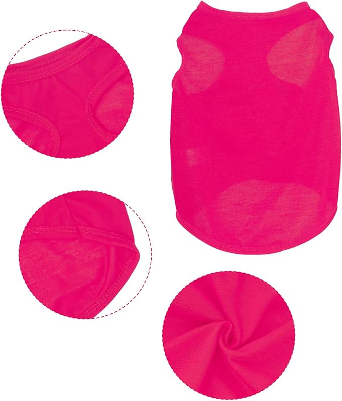 4 Pcs Cat Shirts Solid Color Dog Clothes Summer Sleeveless Pet T Shirts - Image 3