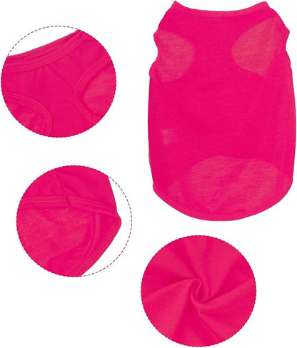 4 Pcs Cat Shirts Solid Color Dog Clothes Summer Sleeveless Pet T Shirts - Image 3