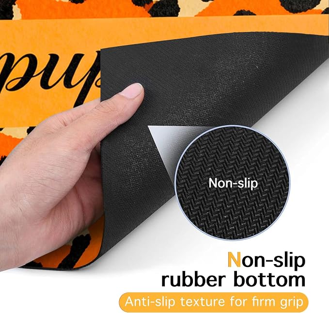 Puppy Feeding Mat 20x12 inch Orange Leopard Print Dog Bowl Placemat Non Slip Mat - Image 7