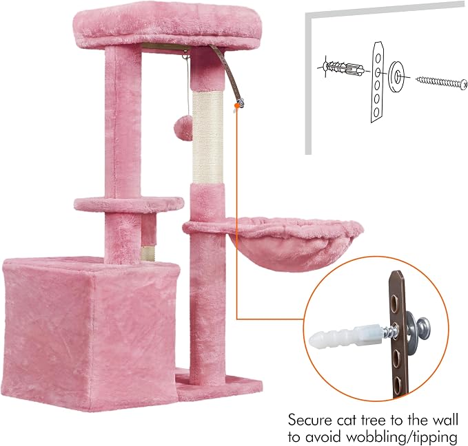 Topeakmart Cat Tree Tower for Indoor Cats, 34.5in Cute Kitten Tree Activity - Image 9