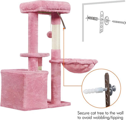 Topeakmart Cat Tree Tower for Indoor Cats, 34.5in Cute Kitten Tree Activity - Image 9