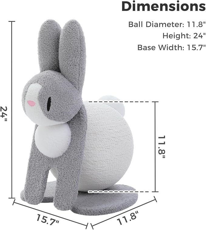 Cute Cat Scratcher- Bunny Style, Cat Scratching Post - Image 7