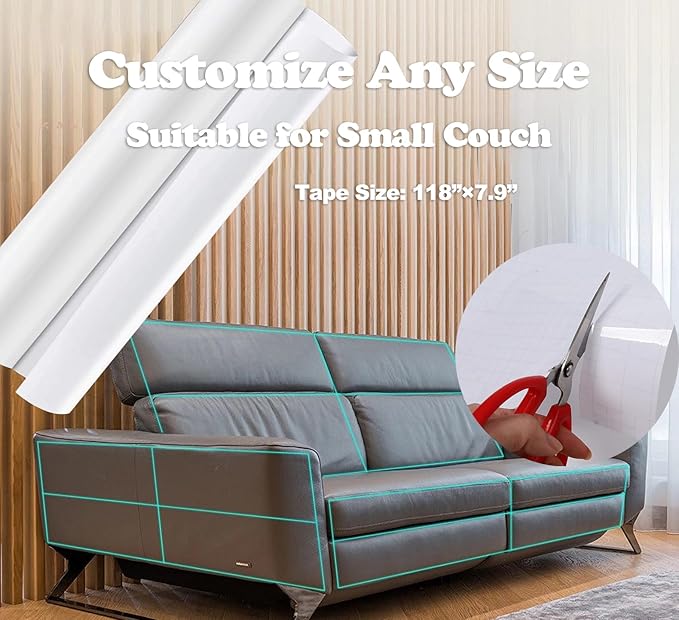 118"x8" Self-Adhesive Cat Scratch Protector Tape, Anti-Claw Couch Furniture - Image 2