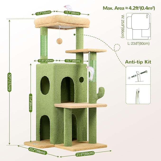 Globlazer Cactus Cat Tree Tower - Image 6