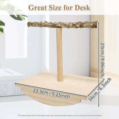 Natural Wood Bird Perch Stand, Rocking Perch - Image 6