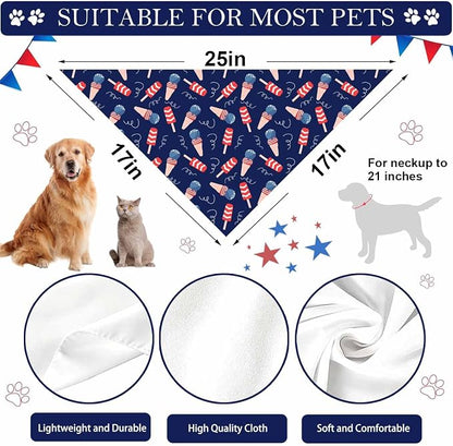 4th of July Dog Bandanas, Patriotic Pet Decorations 2 Pack, Adjustable - Image 7