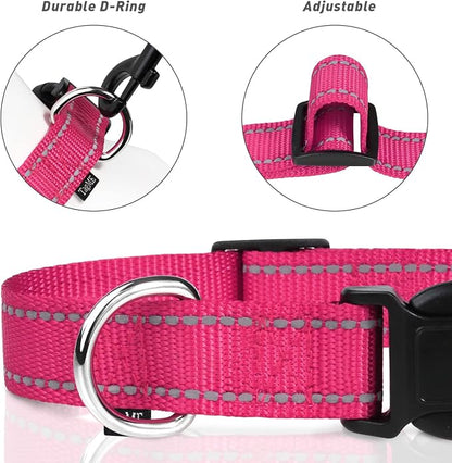 TagME Reflective Nylon Dog Collars, Adjustable Classic Pet Collar - Image 3