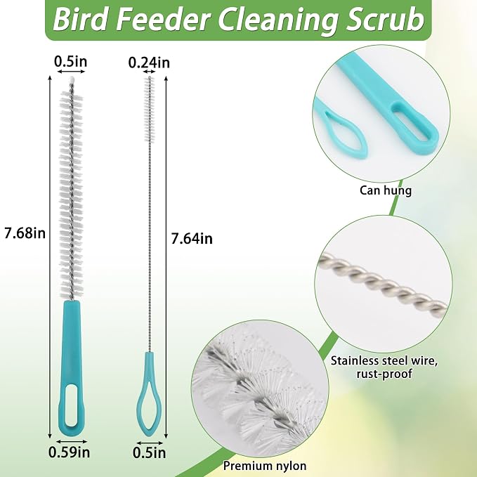 5Pcs Bird Bath Brush Kit, Larbeti 1P Hard Silk Bristle Bird Bath Cleaner Brush - Image 4