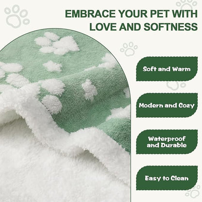 Waterproof Blanket for Dog Cat or Adult, Cute 3D Textured Paw Dog Blanket for - Image 3